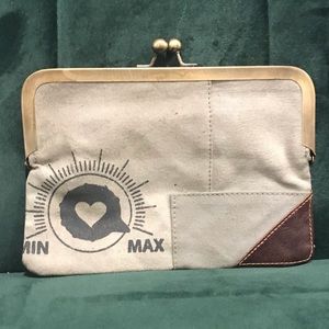 snap purse made from vintage military canvas